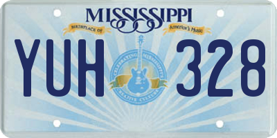 MS license plate YUH328