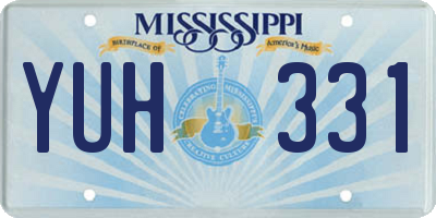 MS license plate YUH331