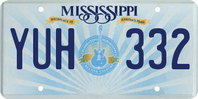 MS license plate YUH332