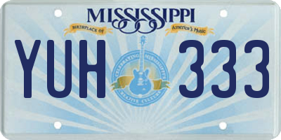MS license plate YUH333