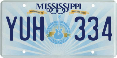 MS license plate YUH334