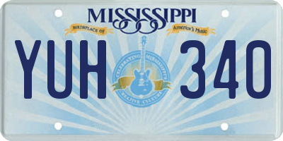MS license plate YUH340