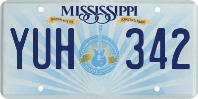 MS license plate YUH342