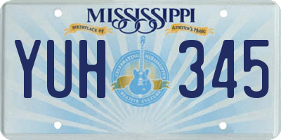 MS license plate YUH345
