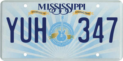 MS license plate YUH347