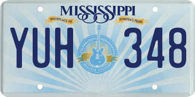 MS license plate YUH348