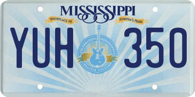 MS license plate YUH350