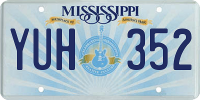 MS license plate YUH352