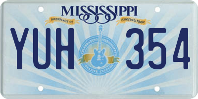 MS license plate YUH354