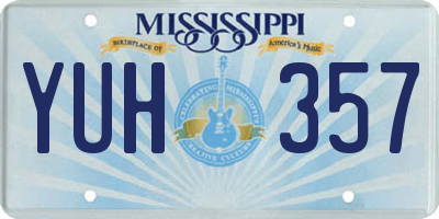 MS license plate YUH357