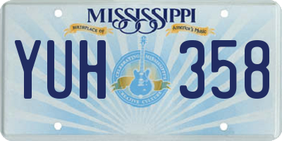 MS license plate YUH358