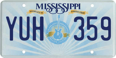 MS license plate YUH359