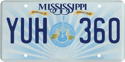 MS license plate YUH360