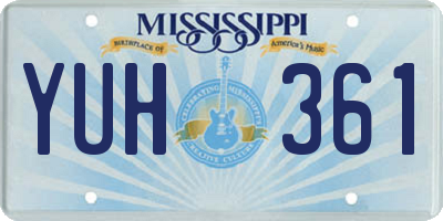 MS license plate YUH361