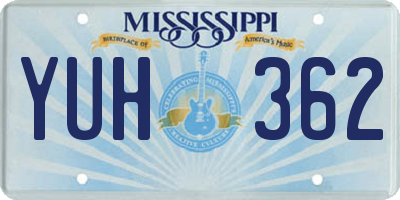 MS license plate YUH362