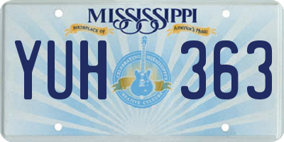 MS license plate YUH363