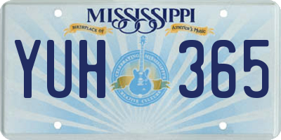 MS license plate YUH365
