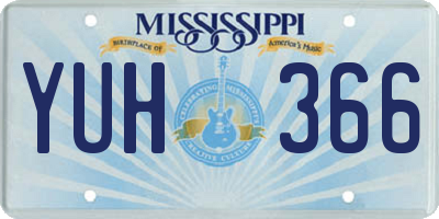 MS license plate YUH366