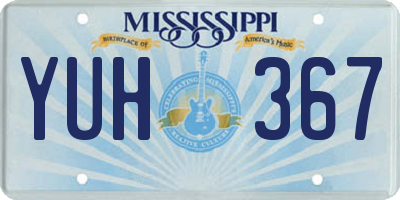 MS license plate YUH367