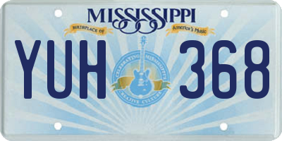 MS license plate YUH368