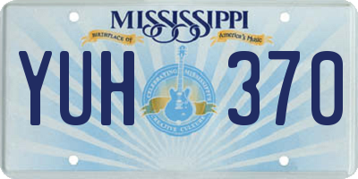 MS license plate YUH370
