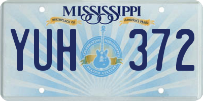 MS license plate YUH372