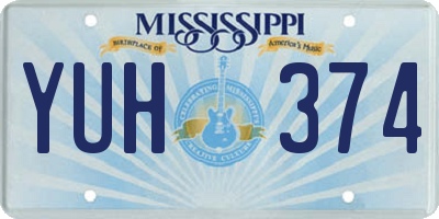 MS license plate YUH374