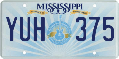 MS license plate YUH375
