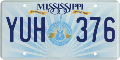 MS license plate YUH376