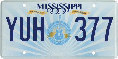 MS license plate YUH377