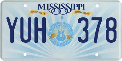 MS license plate YUH378