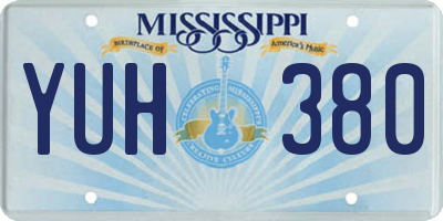 MS license plate YUH380