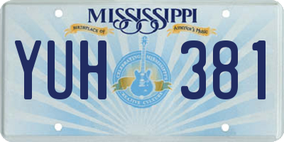 MS license plate YUH381
