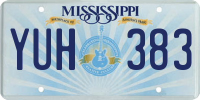 MS license plate YUH383