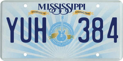 MS license plate YUH384