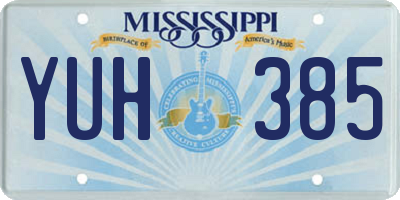 MS license plate YUH385