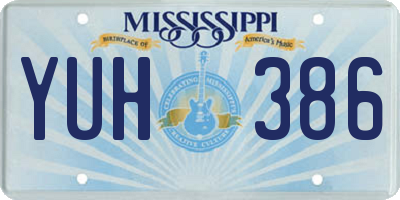 MS license plate YUH386