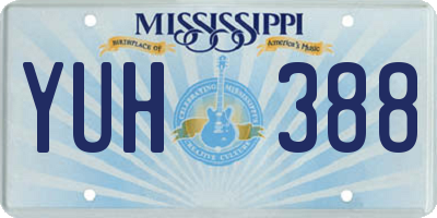 MS license plate YUH388