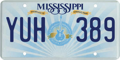 MS license plate YUH389