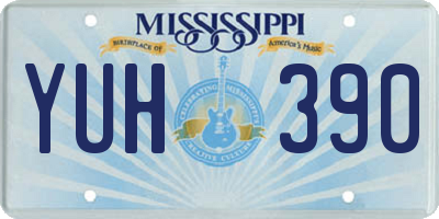 MS license plate YUH390