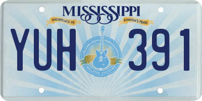 MS license plate YUH391