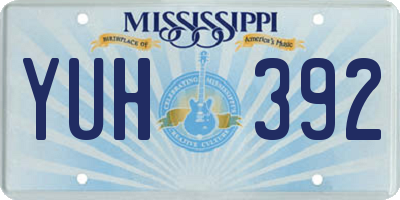 MS license plate YUH392