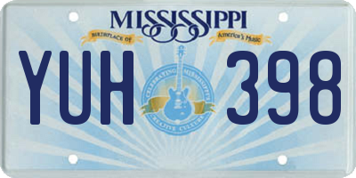MS license plate YUH398