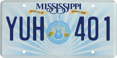 MS license plate YUH401