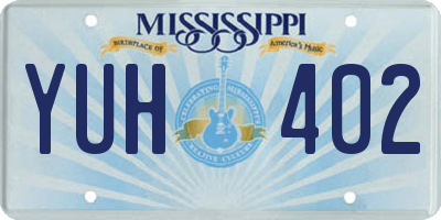 MS license plate YUH402