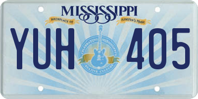 MS license plate YUH405