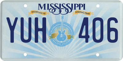MS license plate YUH406