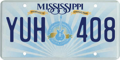 MS license plate YUH408