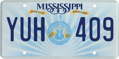 MS license plate YUH409