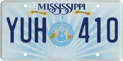 MS license plate YUH410